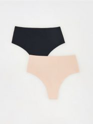 Majtki figi 2 pack - czarny. Czarne figi damskie Reserved, l, bez wzorów. Za 69.99 zł.