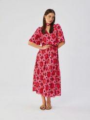 Stylove Sukienka w kolorze czerwonym rozmiar: XL. Czerwone sukienki damskie Stylove, na co dzień, xl, bez wzorów, z tkaniny, bez kołnierzyka, bez ramiączek, maxi, proste. Za 280.44 zł.