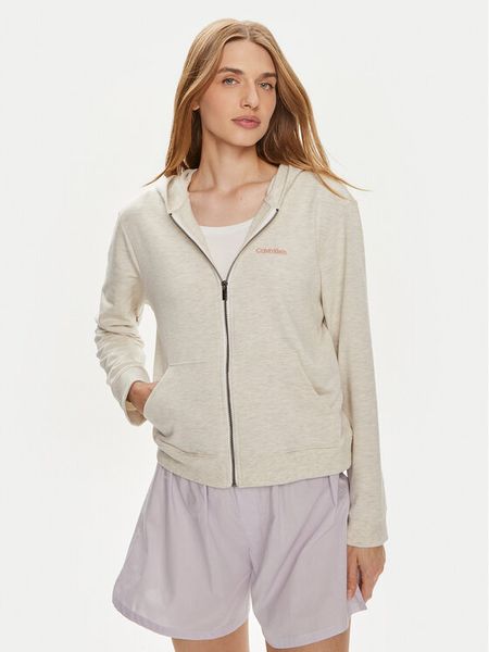 Calvin Klein Underwear Bluza 000QS6869E Écru Regular Fit. Białe bluzy bez kaptura damskie Calvin Klein Underwear, m, z bawełny. Za 199.99 zł.