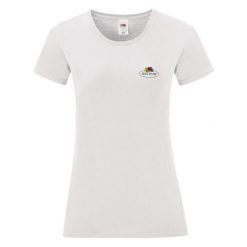 Damska Koszulka Z Logo W Stylu Vintage. Czarne bluzki damskie Fruit of the Loom, s, bez wzorów, sportowe, bez kołnierzyka, bez ramiączek. Za 48.99 zł.