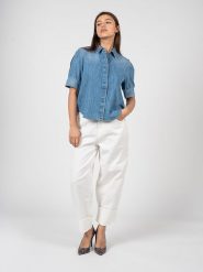 Pinko Spodnie "Ester 6" | J10VD Y84G | Kobieta | Biały. Białe spodnie materiałowe damskie Pinko, bez wzorów, z bawełny. W wyprzedaży za 299.00 zł.