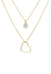 Elli Damski naszyjnik warstwowy z zawieszką w kształcie serca i kryształami, srebro 925 Naszyjniki 1 ct. Naszyjniki damskie Elli, na co dzień, srebrne. Za 293.99 zł.