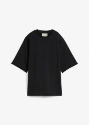 Długa koszulka z czystej bawełny. Czarne t-shirty damskie bonprix, bez wzorów, z bawełny, bez kołnierzyka. Za 37.99 zł.