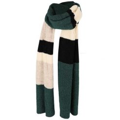 Szalik damski Fashion Stripes. Zielone szaliki i kominy damskie HEAT KEEPER, na zimę, bez wzorów, z materiału. Za 148.10 zł.