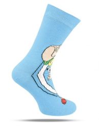 Skarpetki Bawełniane - Tematyczne - Obelix. Niebieskie skarpetki męskie His Story, bez wzorów, z bawełny. Za 29.99 zł.