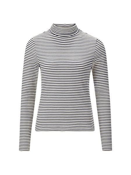 Rich&Royal Koszulka w kolorze czarno-białym rozmiar: S. Białe bluzki damskie Rich&Royal, s, bez wzorów, prążkowane, bez kołnierzyka, bez ramiączek. Za 138.87 zł.