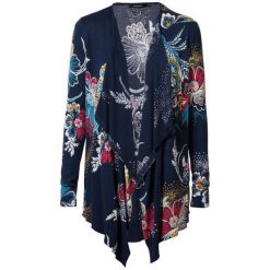 Desigual kardigan damski Jers Nerea S ciemny niebieski. Niebieskie kardigany damskie Desigual, s, bez wzorów, z materiału. W wyprzedaży za 244.00 zł.