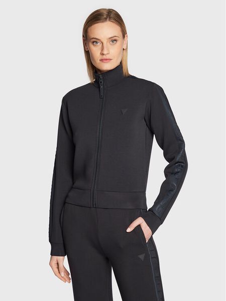 Guess Bluza New Allie Scuba V2YQ17 K7UW2 Czarny Regular Fit. Czarne bluzy bez kaptura damskie Guess, s, z wiskozy. Za 309.99 zł.