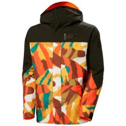 Wodoodporna kurtka narciarska Helly Hansen Ullr D Graphic. Brązowe kurtki narciarskie i snowboardowe damskie Helly Hansen, l, bez wzorów, z materiału, bez kaptura, narciarskie. Za 817.00 zł.