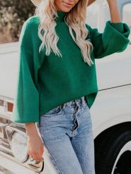LA Angels Sweter w kolorze zielonym rozmiar: S. Zielone golfy damskie LA Angels, s, bez wzorów, bez ramiączek. Za 131.74 zł.