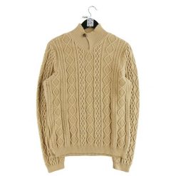 Second life - Damski beżowy sweter - Jak nowy. Brązowe golfy damskie Ralph Lauren, bez wzorów, bez ramiączek. Za 135.32 zł.