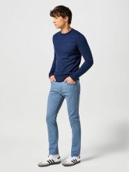 Wrangler Dżinsy - Slim fit - w kolorze błękitnym rozmiar: W38/L34. Niebieskie jeansy męskie Wrangler. Za 233.33 zł.