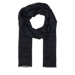 Szal Elisabetta Franchi. Czarne szaliki i kominy damskie Elisabetta Franchi, bez wzorów. Za 599.99 zł.