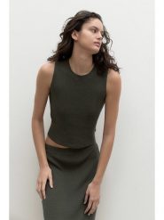 Ecoalf Top w kolorze khaki rozmiar: L. Brązowe topy damskie Ecoalf, l, bez wzorów, z wiskozy, bez kołnierzyka. Za 70.24 zł.