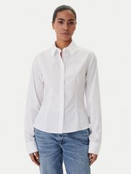 Guess Jeans Koszula W6RH66 WH7P1 Biały Regular Fit. Białe koszule damskie Guess Jeans, m, z aplikacjami, z bawełny, bez kołnierzyka, bez ramiączek. Za 329.99 zł.