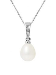 Pearline Złoty naszyjnik z diamentami i perłami słodkowodnymi - dł. 42 cm rozmiar: onesize. Szare naszyjniki damskie Pearline, złote. Za 991.99 zł.