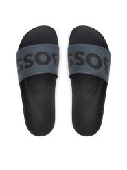 BOSS Klapki Aryeh 50536835 Szary ciemny. Szare klapki i japonki męskie Boss, z syntetyku. Za 229.99 zł.