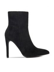 DeeZee Botki P5103 Czarny. Czarne botki damskie DeeZee, z materiału, bez obcasa, na szpilce, bez zapięcia. Za 199.99 zł.