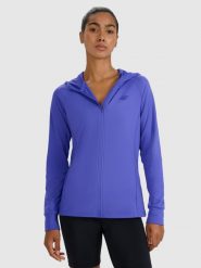 4F Bluza treningowa regular szybkoschnąca damska - niebieska M. Niebieskie bluzy sportowe damskie 4f, m, z dzianiny. Za 199.99 zł.