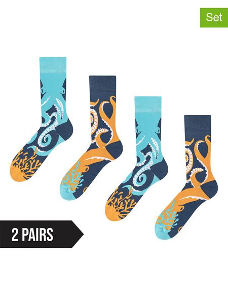 Dedoles Skarpety (2 pary) w kolorze granatowo-turkusowym rozmiar: 39-42. Niebieskie skarpetki męskie Dedoles, bez wzorów. Za 61.17 zł.