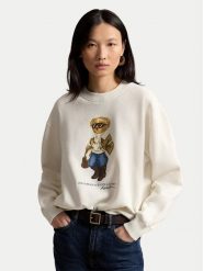 Polo Ralph Lauren Bluza 211B23856001 Kremowy Relaxed Fit. Białe bluzy bez kaptura damskie Polo Ralph Lauren, m, z bawełny. Za 1,103.99 zł.