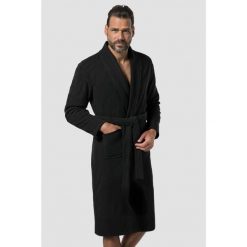 Męski Szlafrok odzież domowa kołnierz szalowy frotte do 8XL. Czarna szlafroki męskie JAY-PI, m, bez wzorów, z bawełny. Za 429.99 zł.