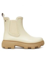 Tommy Hilfiger Kalosze Rubber Flag Cleated FW0FW08637 Beżowy. Brązowe kalosze damskie Tommy Hilfiger, bez wzorów, z gumy. Za 379.99 zł.