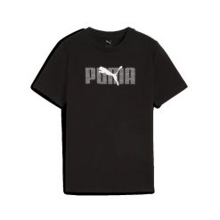 Koszulka dziecięca PUMA ESS LOGO LAB TEE B 128. Czarne bluzki sportowe damskie Puma, z materiału, bez kołnierzyka, bez ramiączek. Za 89.00 zł.
