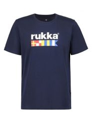 Rukka Koszulka "Valkoja" w kolorze granatowym rozmiar: XL. Niebieskie bluzki damskie RUKKA, xl, bez wzorów, bez kołnierzyka. Za 83.42 zł.