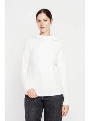 ASSUILI Sweter w kolorze białym rozmiar: 34. Białe swetry klasyczne damskie Assuili, ze splotem, bez kołnierzyka. Za 130.99 zł.