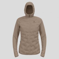Kurtka hybrydowa damska ODLO Zeroweight Insulator Mid Layer Hoody Full Zip. Brązowe kurtki damskie Odlo, m, bez wzorów, z dżerseju, z kapturem, narciarskie. Za 949.99 zł.
