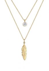 Elli Damskie pióra Boho z kryształami, srebro próby 925 Sterling Silver Naszyjniki 1 ct. Szare naszyjniki damskie Elli, na co dzień, srebrne. Za 303.99 zł.