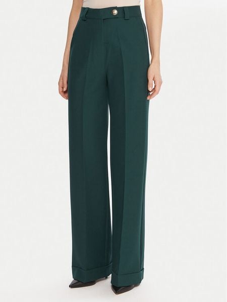 Maryley Spodnie materiałowe 25IB563/43BI Zielony Regular Fit. Zielone spodnie materiałowe damskie Maryley, bez wzorów, z materiału. Za 169.99 zł.