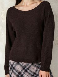 Sweter basic - khaki. Brązowe swetry klasyczne damskie Sinsay, l, bez kołnierzyka. Za 59.99 zł.