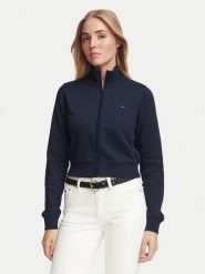 Tommy Jeans Bluza Flag DW0DW23535 Granatowy Slim Fit. Niebieskie bluzy bez kaptura damskie Tommy Jeans, l, z bawełny. Za 369.99 zł.