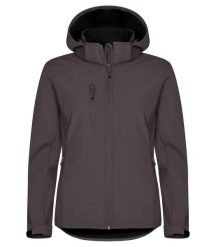 Clique Softshell z Kapturem Damski - 96% Polyester Recyklingowany. Szare kurtki softshell damskie CLIQUE, xs, bez wzorów, z softshellu, z kapturem. Za 302.25 zł.