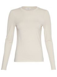 MOSS COPENHAGEN Koszulka "Betrina" w kolorze kremowym rozmiar: M/L. Brązowe bluzki damskie MOSS COPENHAGEN, l, bez wzorów, z bawełny, bez kołnierzyka, bez ramiączek. Za 78.84 zł.