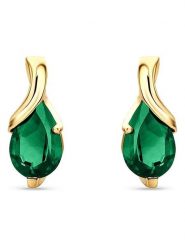 Revoni Złote kolczyki-wkrętki ze szmaragdami rozmiar: onesize. Zielone kolczyki damskie Revoni, z szmaragdem, złote. Za 1,187.99 zł.