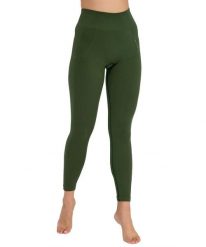 Legginsy damskie z wysokim stanem Brubeck CASUAL. Zielone legginsy damskie Brubeck, s, bez wzorów, z dzianiny. Za 169.00 zł.