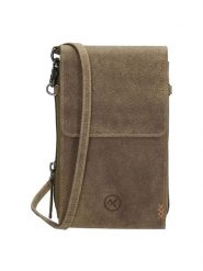 HIDE & STITCHES Skórzana torebka w kolorze khaki na telefon - 11 x 20 x 3 cm rozmiar: onesize. Brązowe torebki klasyczne damskie HIDE & STITCHES, bez wzorów, z materiału, bez dodatków. Za 127.35 zł.