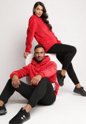 Czerwona Bluza z Polarowym Wykończeniem z Haftem na Rękawach Marianesa. Czerwone bluzy z kapturem męskie Born2be, m, z bawełny. Za 84.99 zł.