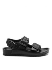 Birkenstock Sandały Milano Eva 1009353 Czarny. Czarne sandały chłopięce Birkenstock, z syntetyku, bez zapięcia. Za 129.00 zł.