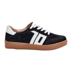 Sneakersy Buty Sportowe Zamszowe Vinceza 79517 Czarne. Czarne buty sportowe na co dzień damskie bez wzorów, z materiału. Za 253.86 zł.