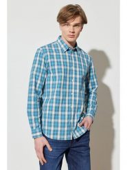 Wrangler Koszula - Regular fit - w kolorze błękitnym rozmiar: M. Niebieskie koszule męskie Wrangler, m, bez wzorów, z bawełny, bez kołnierzyka, bez ramiączek. Za 162.95 zł.