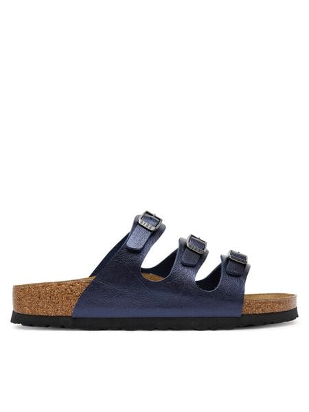 Birkenstock Klapki Florida 1030316 Granatowy. Niebieskie klapki damskie Birkenstock, bez wzorów, ze skóry, bez obcasa. Za 469.99 zł.