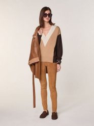 Rodier Wełniany sweter w kolorze beżowym rozmiar: M. Brązowe swetry klasyczne damskie Rodier, m, z wełny, bez kołnierzyka. Za 326.99 zł.