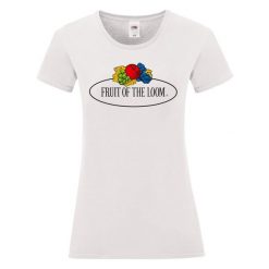 Damska Koszulka Z Logo W Stylu Vintage. Czarne bluzki damskie Fruit of the Loom, xs, bez wzorów, sportowe, bez kołnierzyka, bez ramiączek. Za 48.99 zł.