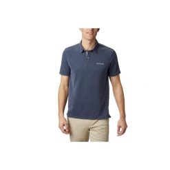 Koszulka polo, męska z krótkim rękawem Columbia Nelson Point Polo. Niebieskie koszulki polo męskie Columbia, m, bez wzorów, z materiału, bez ramiączek. Za 199.99 zł.