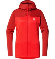 Bluza techniczna damska ROC Flash Mid Hood. Czerwone bluzy z kapturem damskie Haglöfs, m, z materiału. Za 464.65 zł.