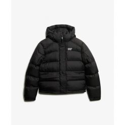 Damska kurtka puchowa Superdry 5 Baffle. Czarne kurtki damskie Superdry., m, bez wzorów, z puchu, z kapturem. Za 456.00 zł.